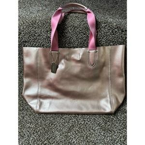 Women's Pink Coach Rose Gold Metallic Derby Tote Bag